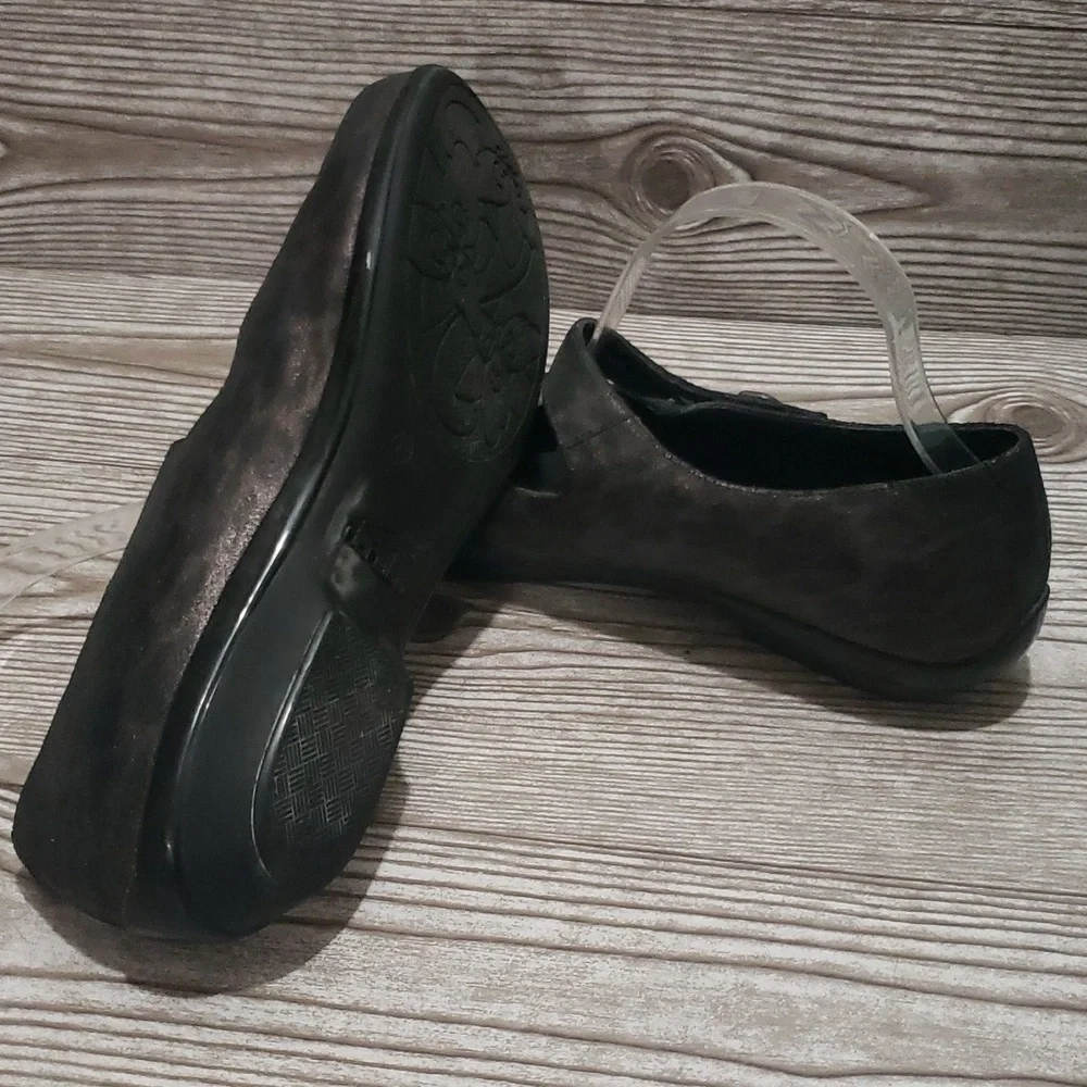 Dansko 42 removible foot bed loafers Mary Jane animal print brown/black shoes
